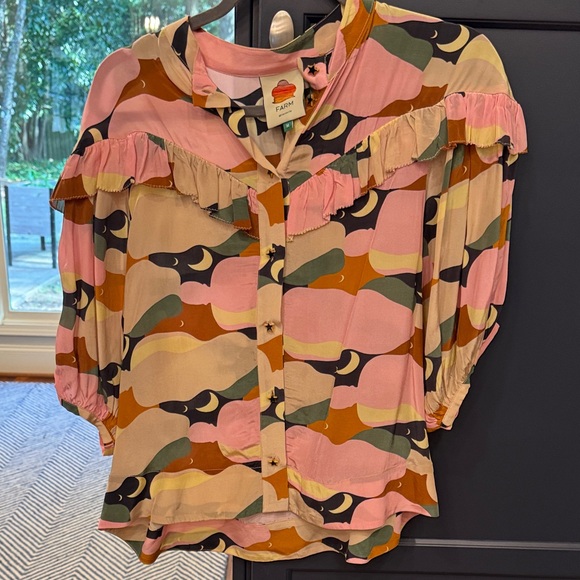 FARM Rio Women's Colorful Ruffle Blouse - Picture 1 of 3